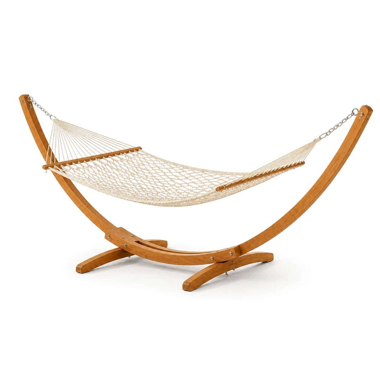 Curved Wooden Stand + Hammock — Net